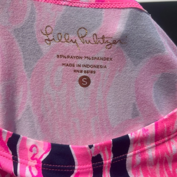 Lilly Pulitzer Sophie Ruffle Dress Size Small Pink Flamingo High Tide UPF 50 - Picture 11 of 12